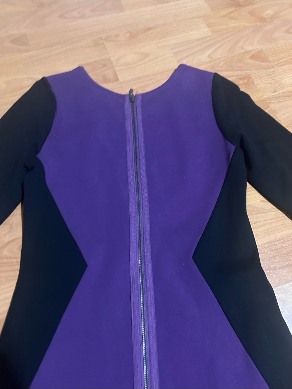 Felicity & Coco Gently Used Purple and Black Midi Sheath Dress Size Small - Picture 7 of 8